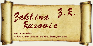 Žaklina Rusović vizit kartica